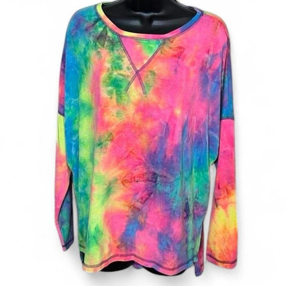 NWOT Vibrant Tie Dye Tunic Light Weight Long Sleeve SMALL